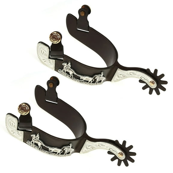 YongCo Western Cowboy Spur with Rowel Mens Roping Spur Horse Riding Accessories