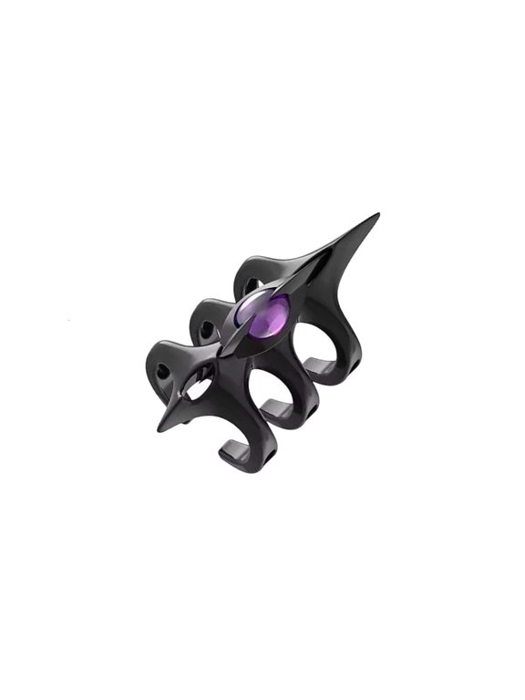 Wide Inspired Three Layer Spikes Open Rings For Mysterious And Personality Expression Featuring Adjustable Fit