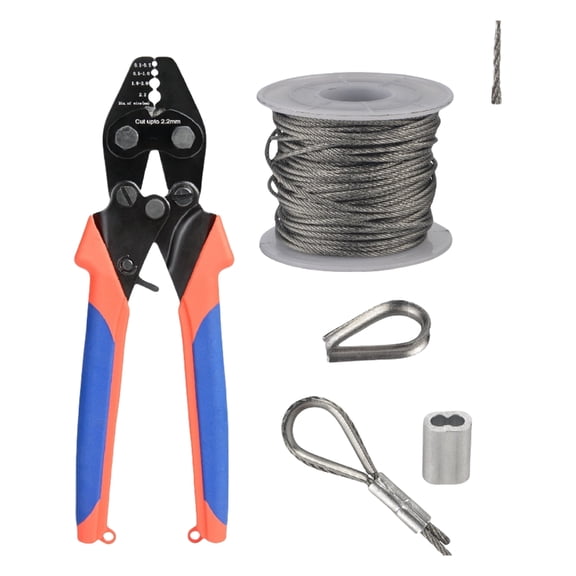 YongCo Wire Rope Crimping Tool Cable Swaging Crimper for Fishing Lines and Aluminum Crimping Rings Sleeves up to 2.2mm Pliers
