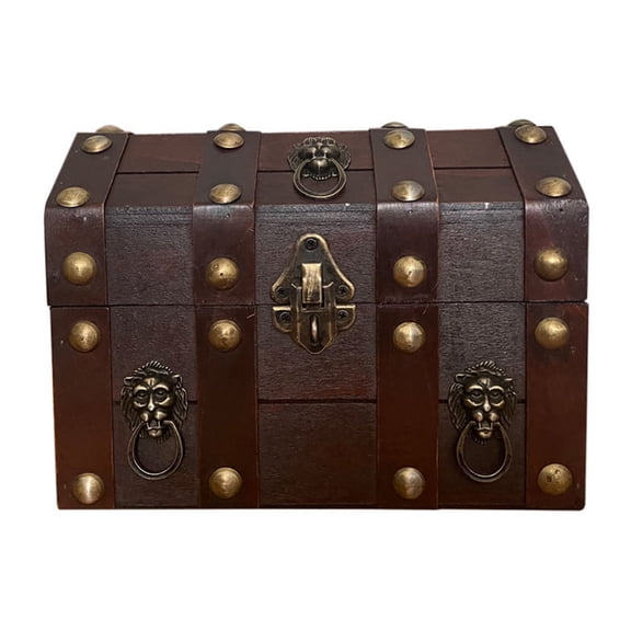 YongCo Wooden Storage Box for Jewelry and Souvenirs Stylish Decorative Treasure Chests with Lock and Lid Keepsakes Container