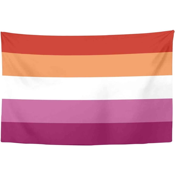 YongColer Lesbian Pride Flag Tapestry, Lesbian Wall Decor Hanging for Bedroom Living Room Dorm (60x40 inch)