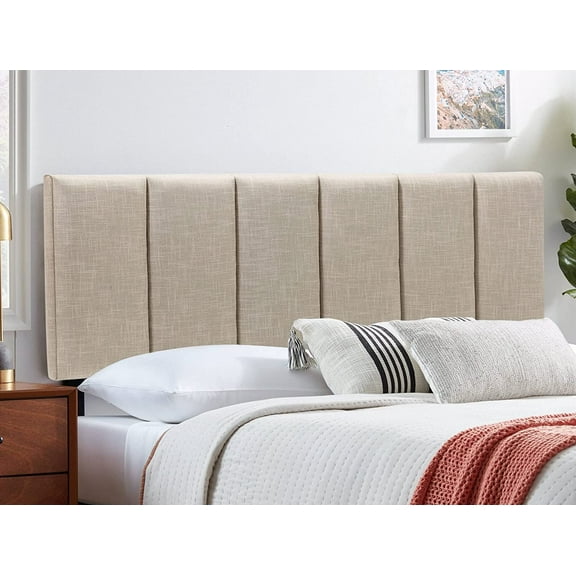 Yongchuang Upholstered Headboard Queen Foldable Linen Headboard for Queen/Full Size Bed Adjustable Height Panel Oatmeal