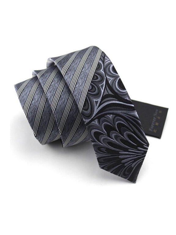 2.16" Fashion Men's Skinny Ties Grey Fireworks Pattern Wedding Business 5.5CM Slim Tie