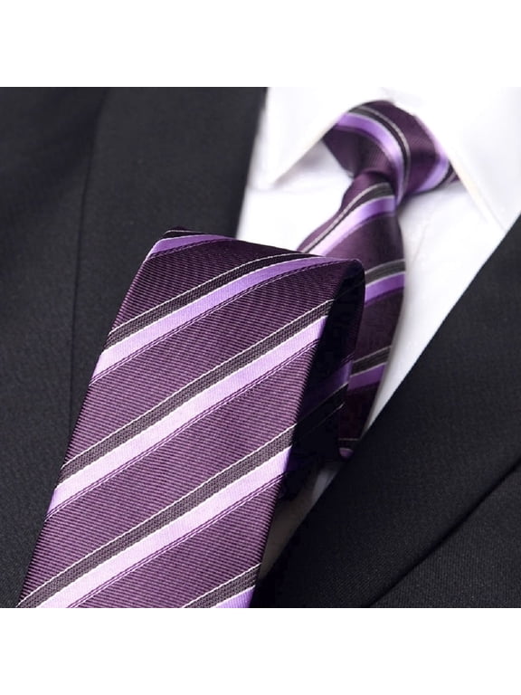 2.75" Men's High-quality Necktie Purple Stripe Pattern Formal Business Banquet 7CM Wide Tie