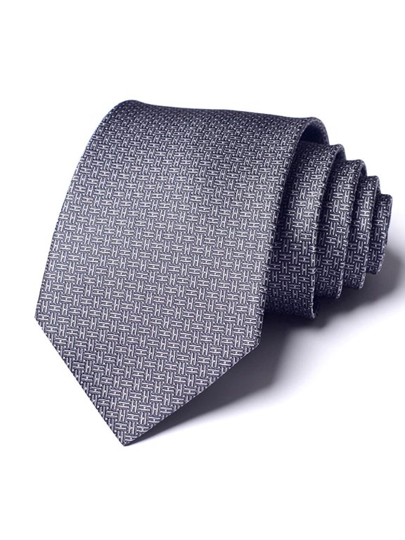 3.15-inch High-quality Men's Necktie Grey checkered H-letter pattern Business Banquet 8CM Wide Tie