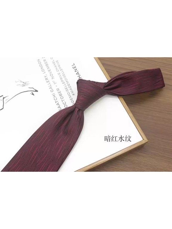 3.15-inch Men's High-quality Dark Red Water Pattern Formal Business Banquet Tie
