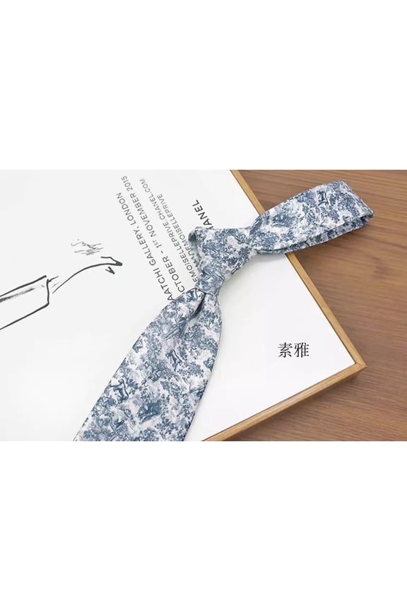 3.15-inch Men's High-quality Light Blue Elegant Pattern Business Banquet Tie