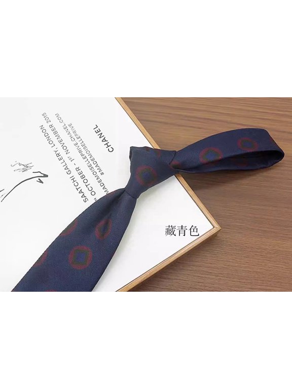 3.15-inch Men's High-quality Navy Blue Geometric Pattern Formal Business Banquet Tie