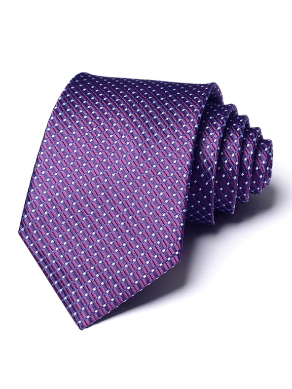 3.15-inch Men's High-quality Necktie Purple Small Lattice Pattern Formal Business Banquet 8CM Wide Tie