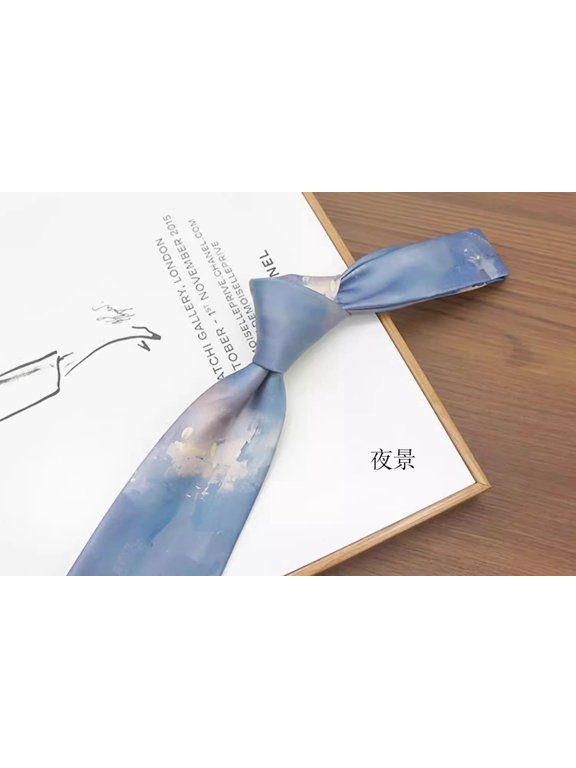 3.15-inch Men's High-quality Sky Blue Abstract Pattern Business Banquet Tie