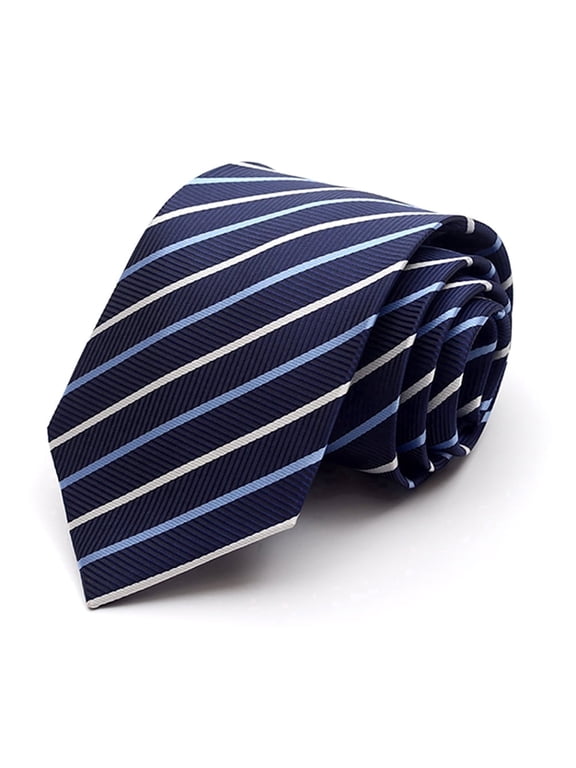 3.54" High-quality Men's Necktie Blue and White Striped Pattern Business Banquet 9CM Wide Tie