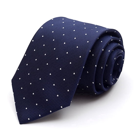 Yongchuantie 3.54" High-quality Men's Necktie Deep Blue Background With White Small Grid Pattern Business Banquet 9CM Wide Tie