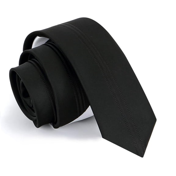 Yongchuantie Black Striped Necktie 2.17 Inches Slim Ties for Men   Gift Box