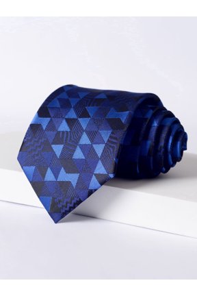 Fashion Men's Ties Formal Business 3.15'' Ties for Men Blue Geometric Splicing Pattern Neckties + Gift Box.