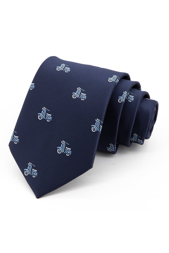 Fashion Blue Personalized Electric Car Pattern Men's Tie Formal Business 8CM Wide Tie+Gift Box