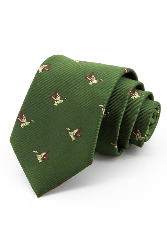 Fashion Green Personalized Swan Pattern Men's Tie Formal Business 8CM Wide Tie+Gift Box