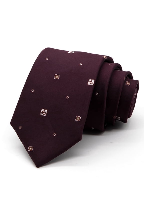 Fashion Purple Red Geometric Pattern Men's Tie Formal Business 8CM Wide Tie+Gift Box