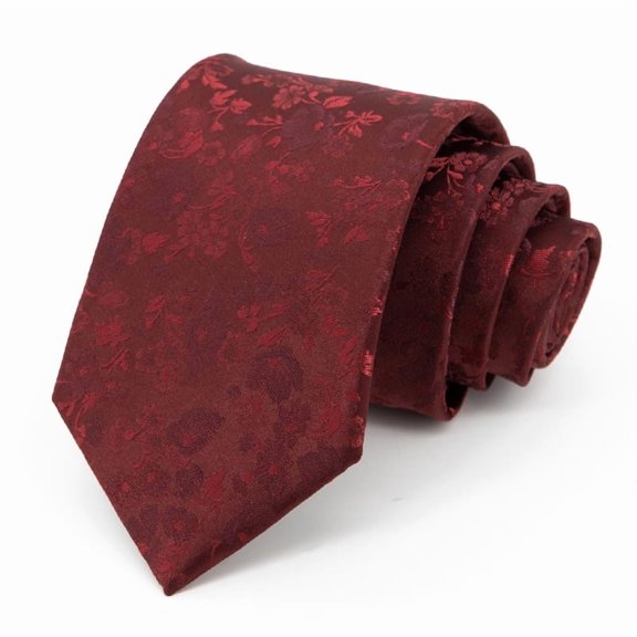 Yongchuantie Fashion Wine Red Vine Pattern Men's Tie Formal Business 8CM Wide Tie+Gift Box