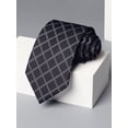 thumbnail image 1 of Yongchuantie Men's Black Checkered Pattern Tie Hand Knot 9CM Wide Tie+Gift Box, 1 of 6