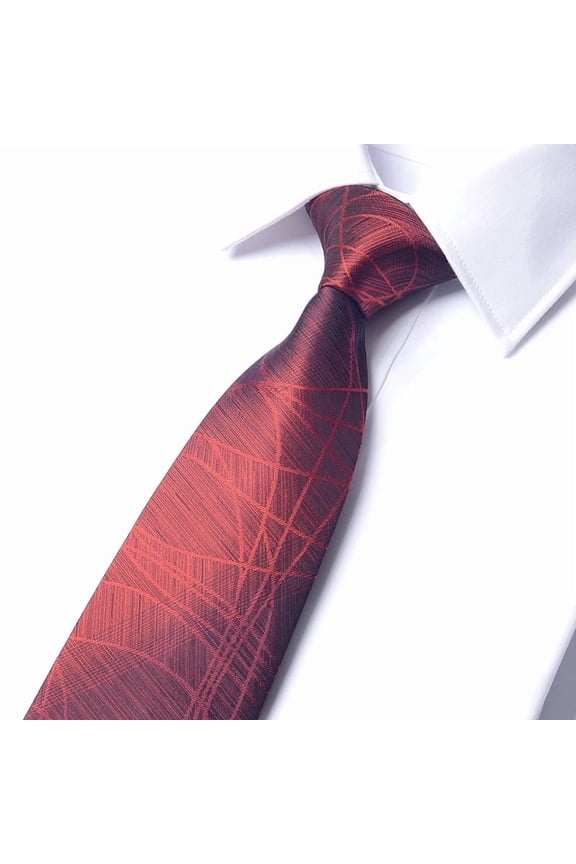 Men's Red Water Pattern Gradient Pattern Tie Hand Knot 8CM Wide Tie+Gift Box