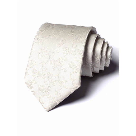 Yongchuantie Men's 3.15" Necktie Rice White Flower Branch Pattern 8CM Wide Version Tie+Gift Box