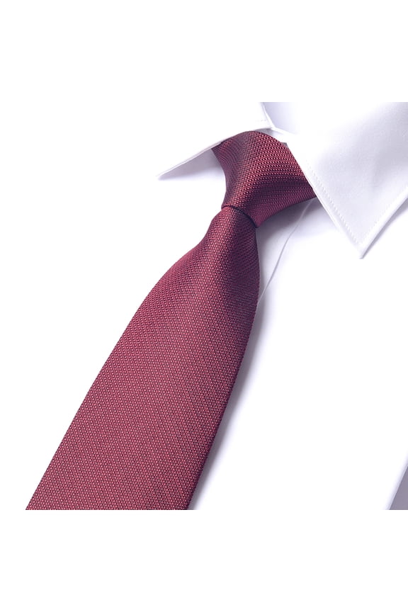 Men's Wine Red Matte Pattern Tie Handmade Knot 8CM Wide Tie+Gift Box