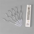 thumbnail image 1 of Yongcuo Elegant Gold Spiral Birthday Candles Set of 6 Twisted Metallic Candles for Cakes & Celebrations, 5.75 Inches Long Silver, 1 of 4