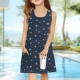 thumbnail image 1 of Yongcuo Independence Day Girls' Patriotic Sleeveless Dress Red, White, and Blue Stars & Stripes Summer Casual Outfit for Kids Dark Blue 110, 1 of 4