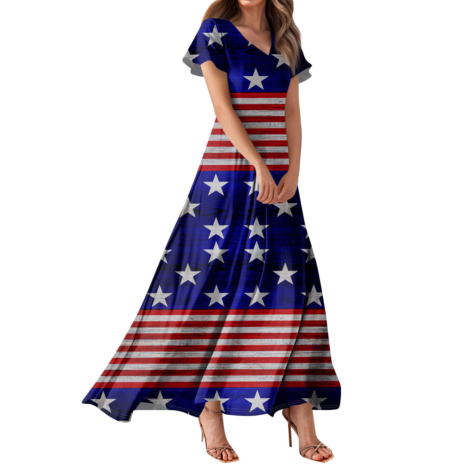 Independence Day Art Print V-Neck Two-Piece Dress main image 1