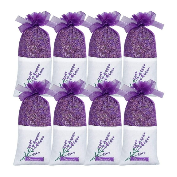 Yongcuo Premium Lavender Sachets for Closet, Drawer, and Car Freshening Natural Aromatherapy Bags (Set of 8) Multicolor
