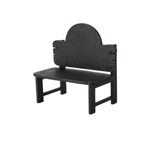 Yongcuo Rustic Wooden Miniature Bench Handcrafted Black Finish, Perfect for Dollhouse Decor and Fairy Garden Accents Coffee