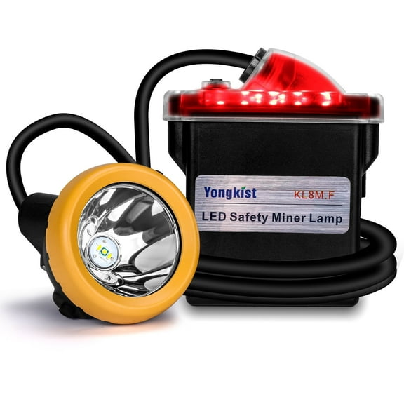Yongkist Safety Mining Headlamp, 1+2 LED Super Bright Coal Mining Light, Waterproof Explosion-Proof Hard Hat Head Torch with Rechargeable Battery Pack for Underground Work, Camping, Hunting
