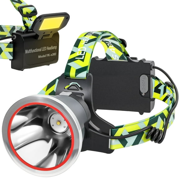 Yongkist Super Bright LED Headlamp Rechargeable, High Lumen Waterproof 4 Modes Headlamp Flashlight, Lightweight Head Torch for Camping, Running, Hiking, Fishing