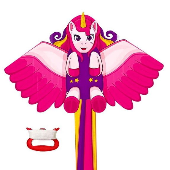 YongnKids Unicorn Kite Easy to Fly Huge Colorful Delta Kites for Girls & Boys & Adults Beach Trip Park Family Outdoor Games - Handle with 100M String