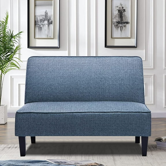 Yongqiang Upholstered Armless Loveseat Settee for Living Room Bedroom Dining Room Small Sofa Couch Banquette Pattern Fabric