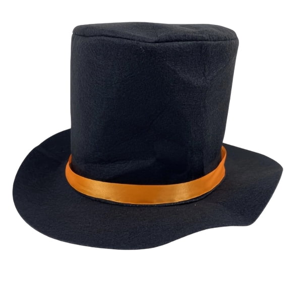 Yongwang Black Top Hat for Mens Tuxedo Hat with Trim Party Holiday Costume Dress Up Hat