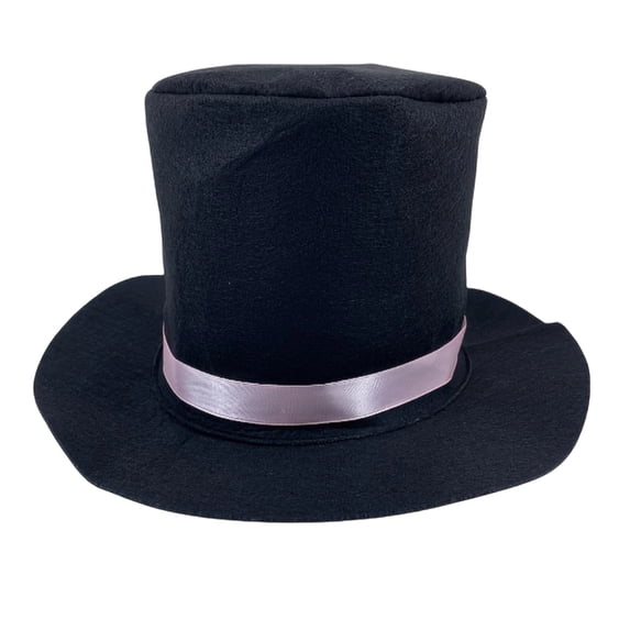 Yongwang Black Top Hat for Mens Tuxedo Hat with Trim Party Holiday Costume Dress Up Hat