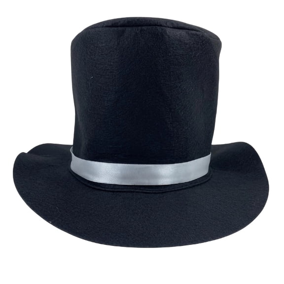 Yongwang Black Top Hat for Mens Tuxedo Hat with Trim Party Holiday Costume Dress Up Hat
