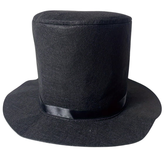 Yongwang Black Top Hat for Mens Tuxedo Hat with Trim Party Holiday Costume Dress Up Hat