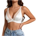 thumbnail image 1 of Yongwang Front Close Bras for Women No Underwire Deep V Neck Bras Thin Shoulder Push Up Everyday Bras, 1 of 8