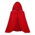 thumbnail image 1 of Yongwang Hooded Cape for Women Short Riding Cloak Fashion Red Cloak Velvet Cap, 1 of 7