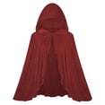 thumbnail image 1 of Yongwang Hooded Cape for Women Short Riding Cloak Fashion Red Cloak Velvet Cap, 1 of 6