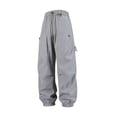 thumbnail image 1 of Yongwang Men's Athletic Cargo Joggers Drawstring Straight Leg Pants with Pocket Windproof Outdoor Sports Trousers, 1 of 8