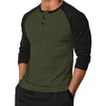 thumbnail image 1 of Yongwang Men's Fashion Henley Shirts Long Sleeve Raglan Shirt Casual Stylish Athletic Fit Tops for Gym, 1 of 6