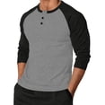 thumbnail image 1 of Yongwang Men's Fashion Henley Shirts Long Sleeve Raglan Shirt Casual Stylish Athletic Fit Tops for Gym, 1 of 6