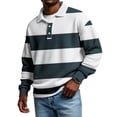 thumbnail image 1 of Yongwang Men's Long Sleeve Color Block Golf Shirt Quarter Button Collared Shirt Casual Fashion Daily Tops, 1 of 4