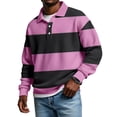 thumbnail image 1 of Yongwang Men's Long Sleeve Color Block Golf Shirt Quarter Button Collared Shirt Casual Fashion Daily Tops, 1 of 4