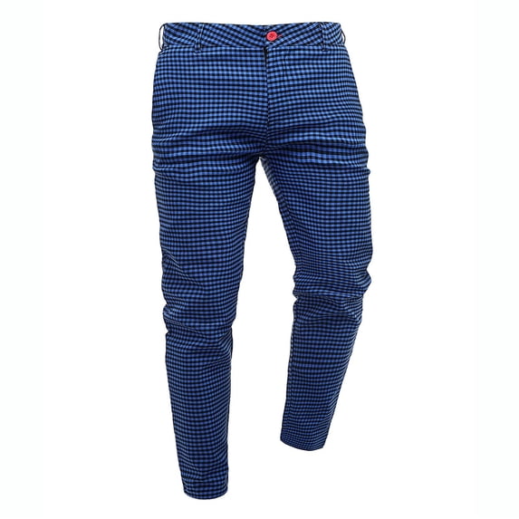 Yongwang Mens Big and Tall Plaid Pants Color Block Pants Casual Business Fashion Golf Pants