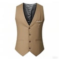 thumbnail image 1 of Yongwang Mens Big and Tall V Neck Blazer Vest Button Down Vest Casual Business Dress Vest Waistcoat for Fall, 1 of 3