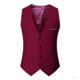 thumbnail image 1 of Yongwang Mens Big and Tall V Neck Blazer Vest Button Down Vest Casual Business Dress Vest Waistcoat for Fall, 1 of 3
